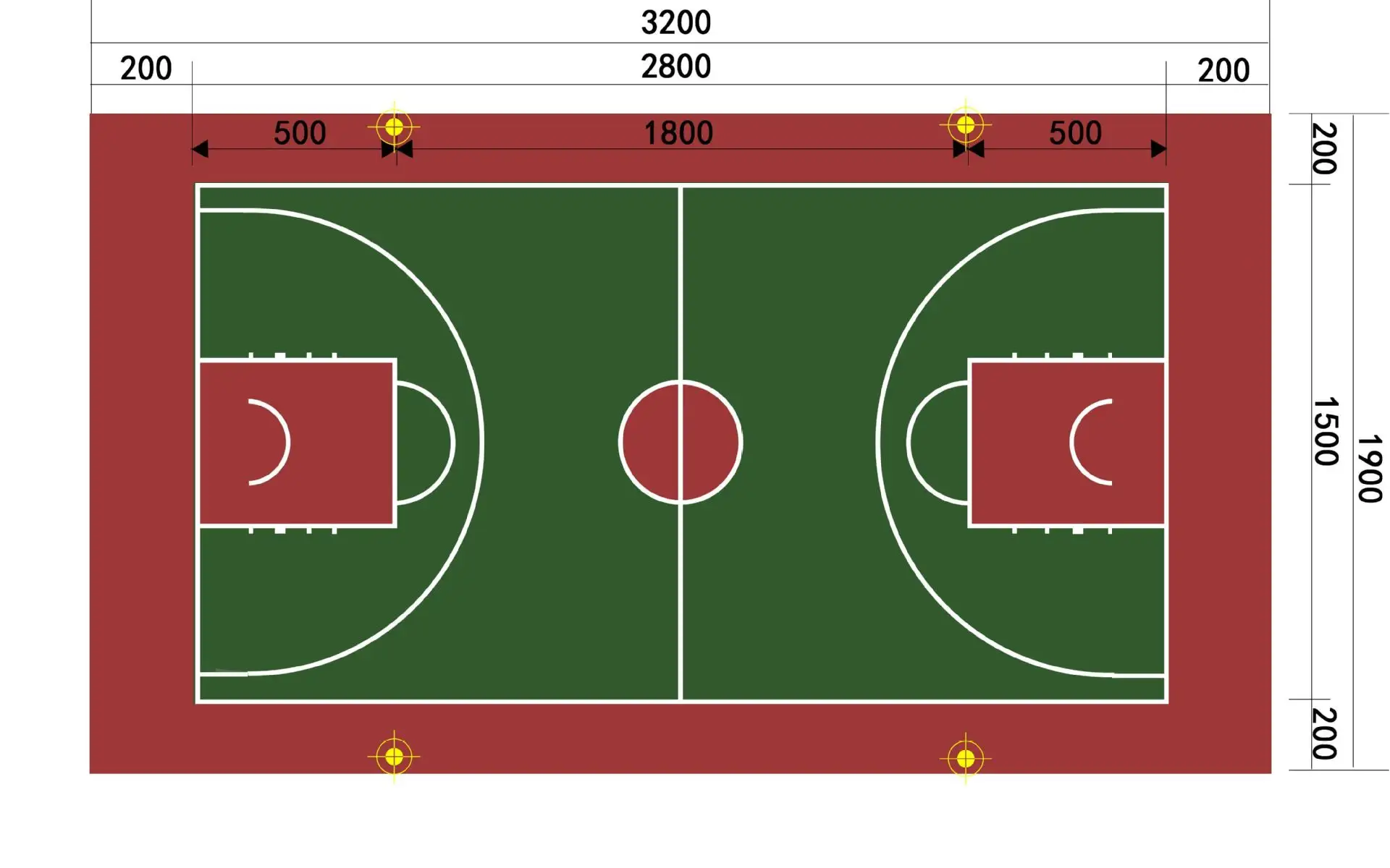 篮球场平面图